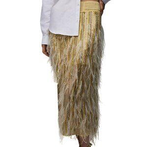 ZARA FEATHERED CRYSTAL SKIRT LIMITED EDITION